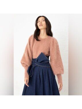 Ulla Johnson LaBelle Italian Angora Sweater Old Rose